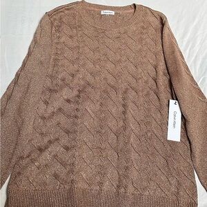 Calvin Klein Women's Knit Brown Varsity Jacket